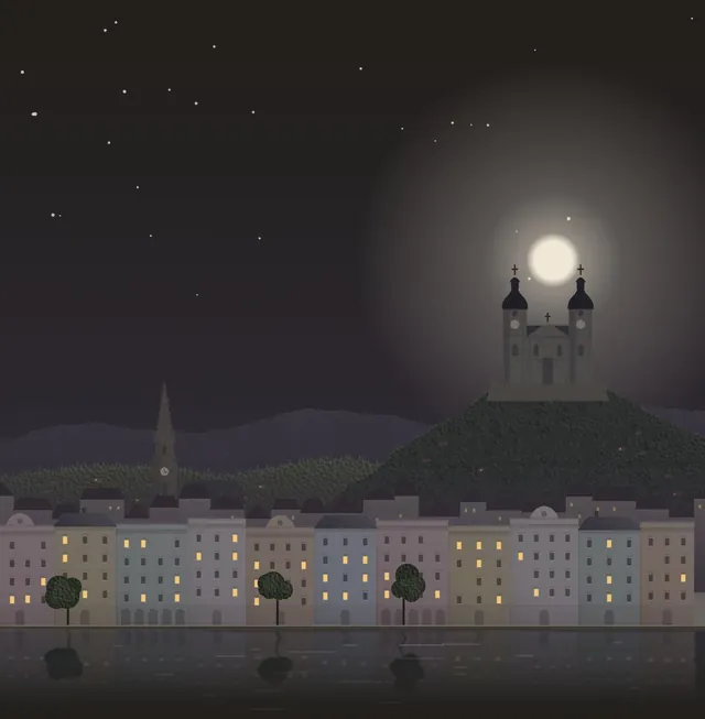 Illustration von Linz mit Pöstlingberg